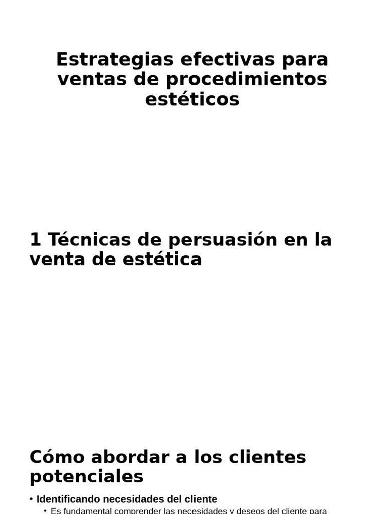 Estrategias de Venta en Estética | PDF | Persuasión | Cliente