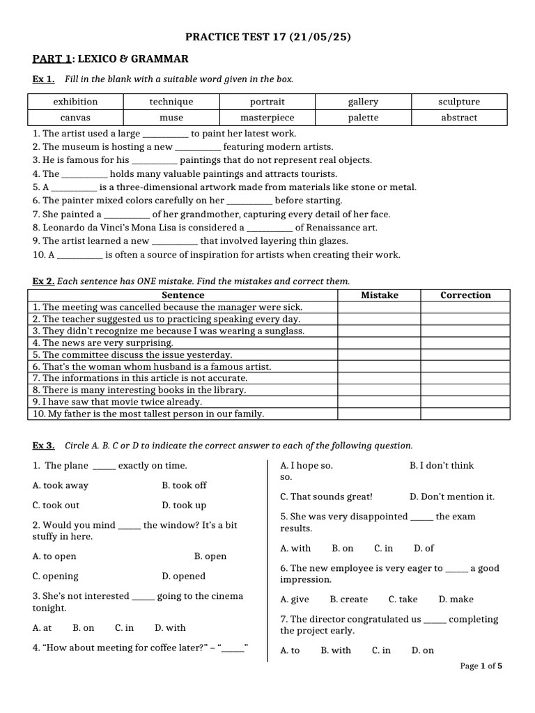 Practice Test 17 (21!5!25) | PDF | Agriculture | Mango