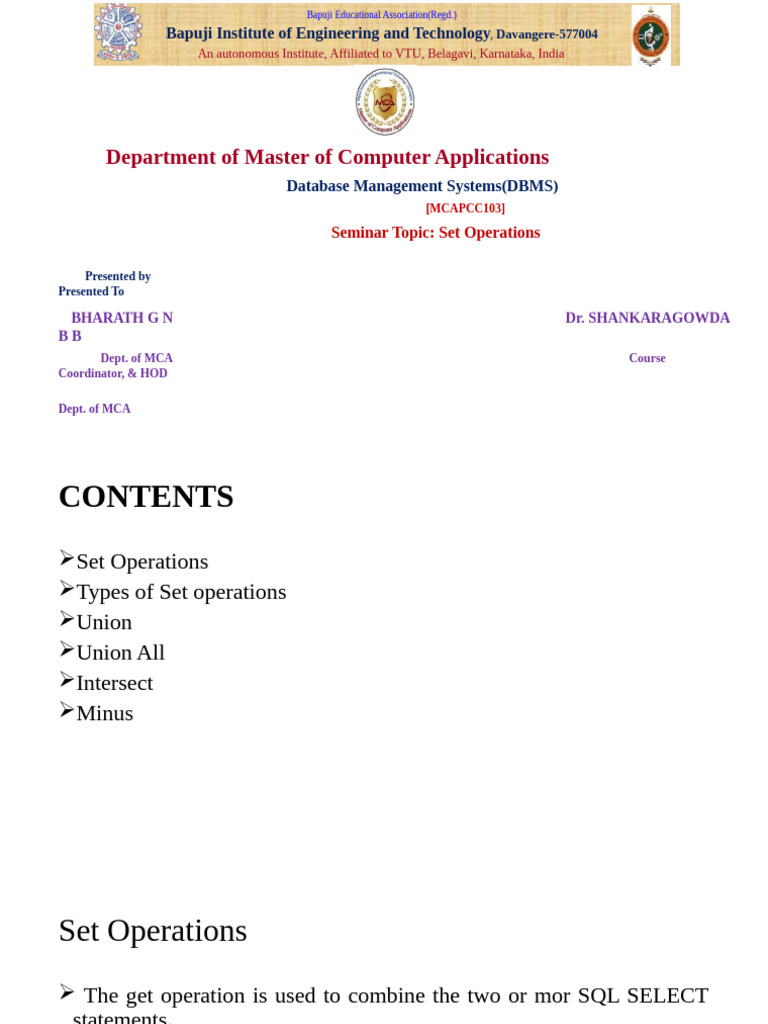 Set Operations in SQL Explained | PDF | Table (Database) | Sql