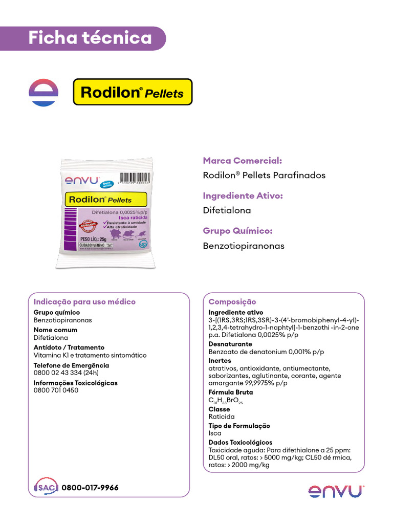 Rodilon® Pellets: Uso e Segurança | PDF | Desperdício