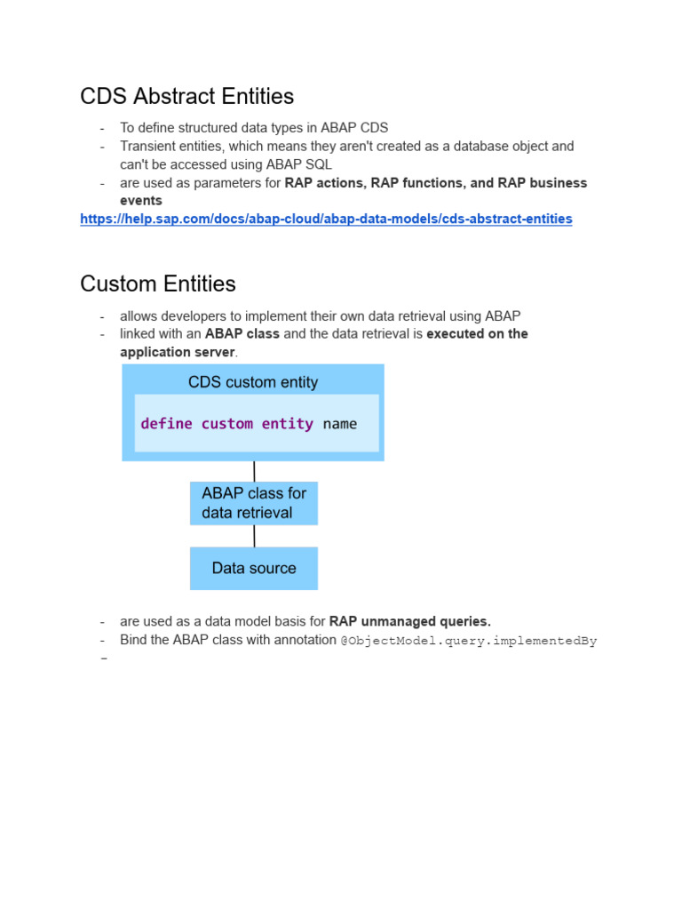 CDS Abstract Entities in ABAP | PDF