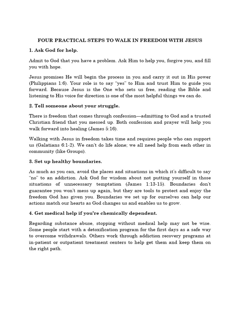 Steps to Freedom in Christ | PDF