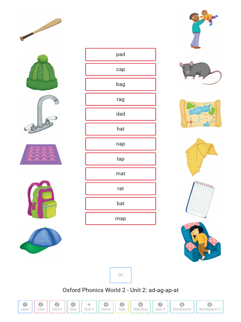Connection - Oxford Phonics World 2 - Unit 2 - Ad-Ag-AP-At | PDF