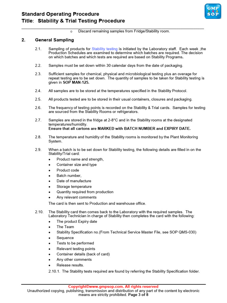 Stability Testing Protocol Overview | PDF | Refrigerator | Laboratories