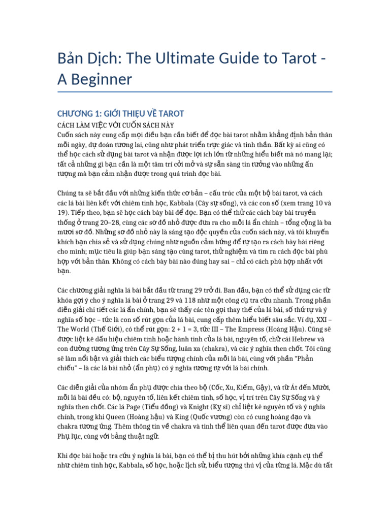 BanDich Tarot Guide | PDF