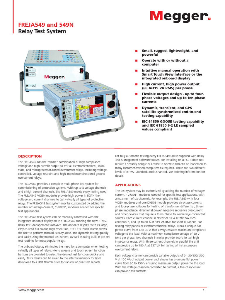 FREJA549 Relay Test System Overview | PDF | Amplifier | Relay