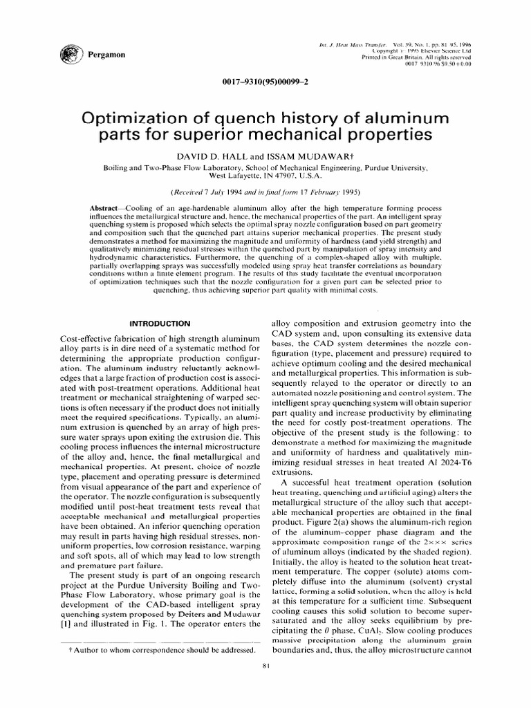 Optimizing Aluminum Quenching for Strength | PDF | Boiling | Heat Transfer