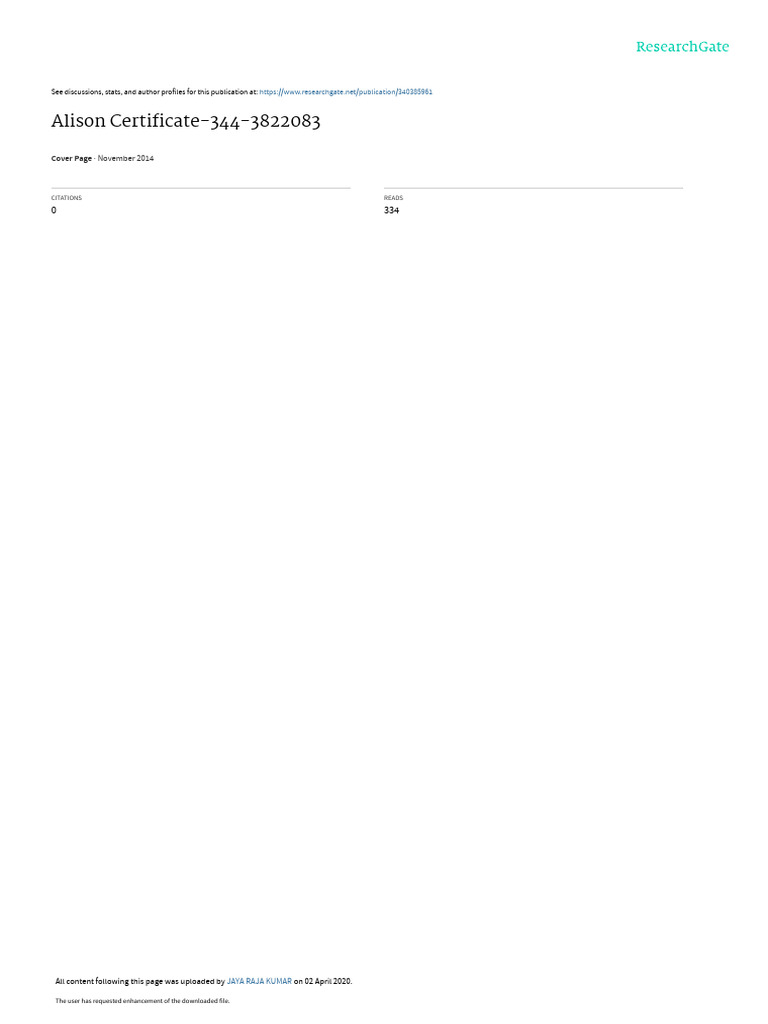 Alison Certificate 344 3822083 | PDF