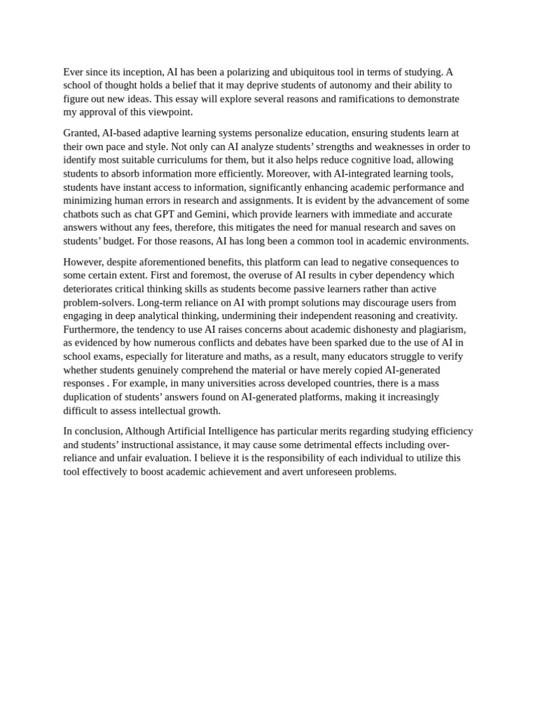 The Impact of AI on Student Learning | PDF | Artificial Intelligence ...