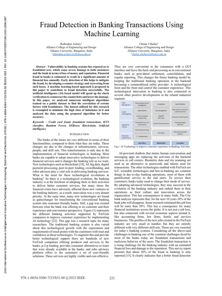 Machine Learning for Banking Fraud Detection | PDF | Machine Learning ...