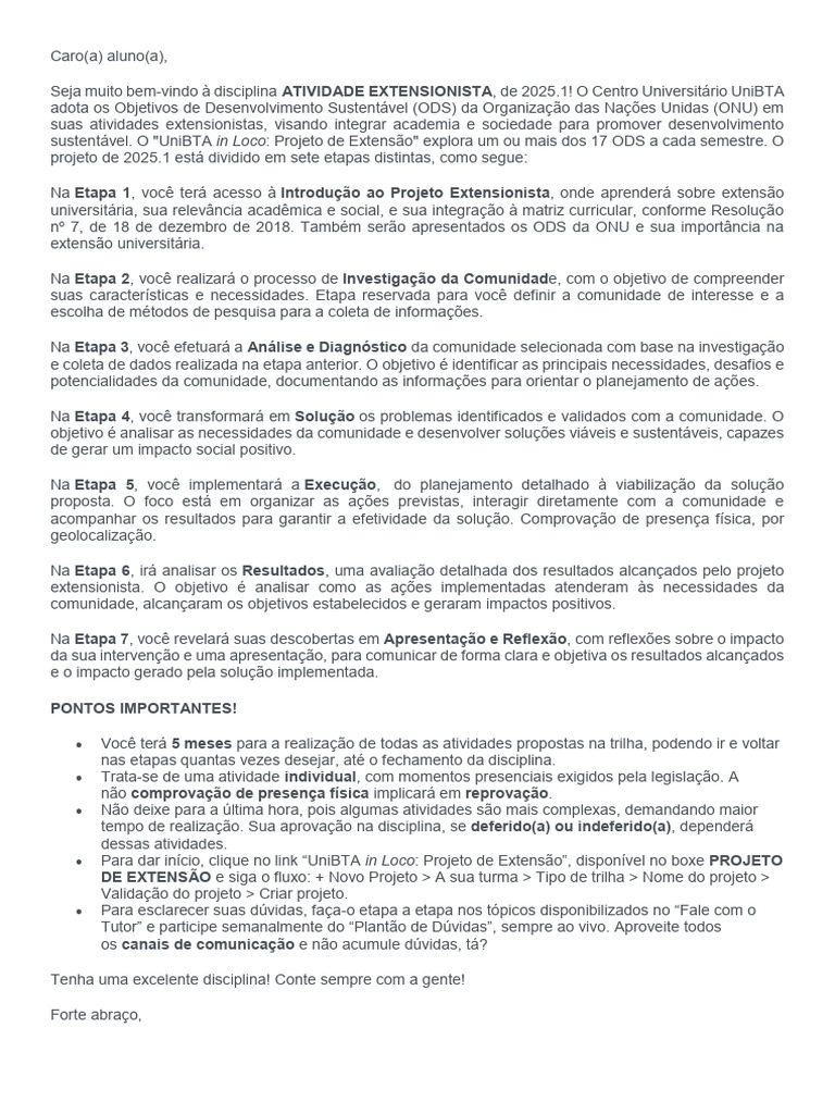 Resumo Atividade Extensionista 2025.1 | PDF