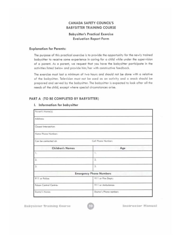 Babysitting Practical Exercise | PDF
