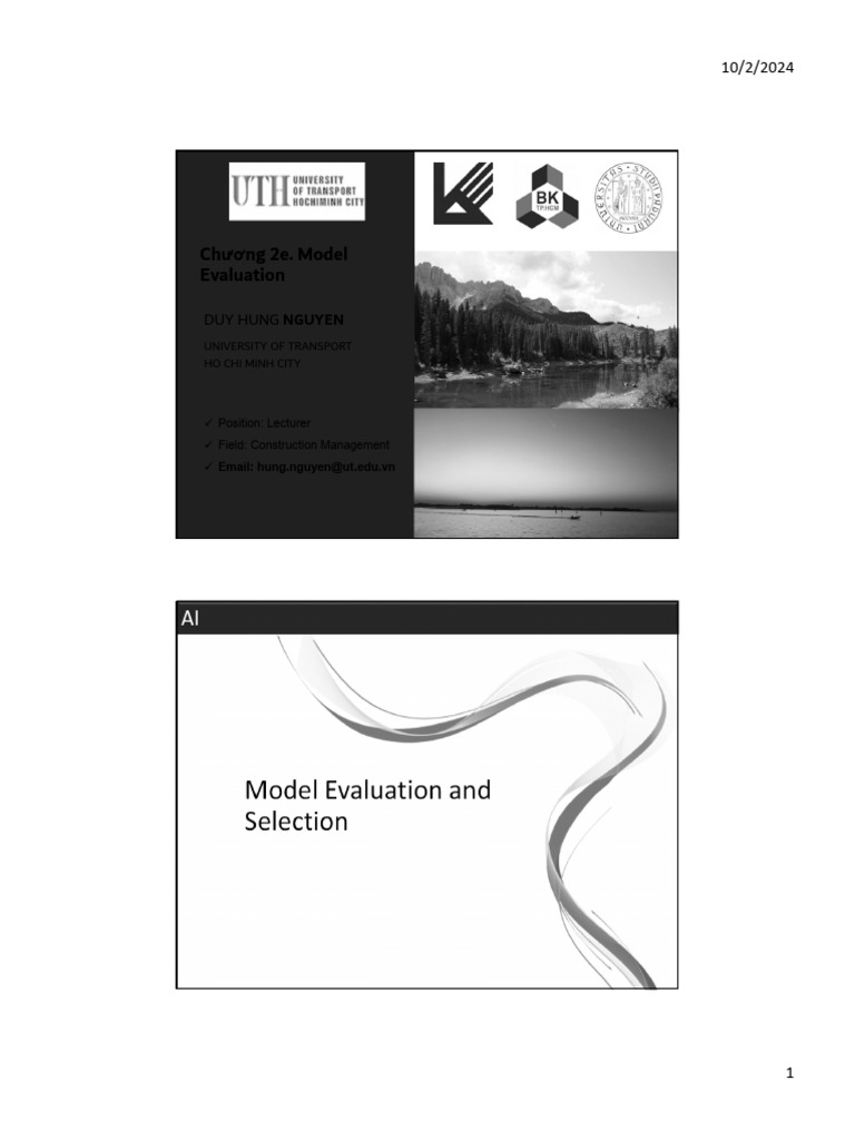 Chương 2e. Model Evaluation | PDF | Cross Validation (Statistics ...
