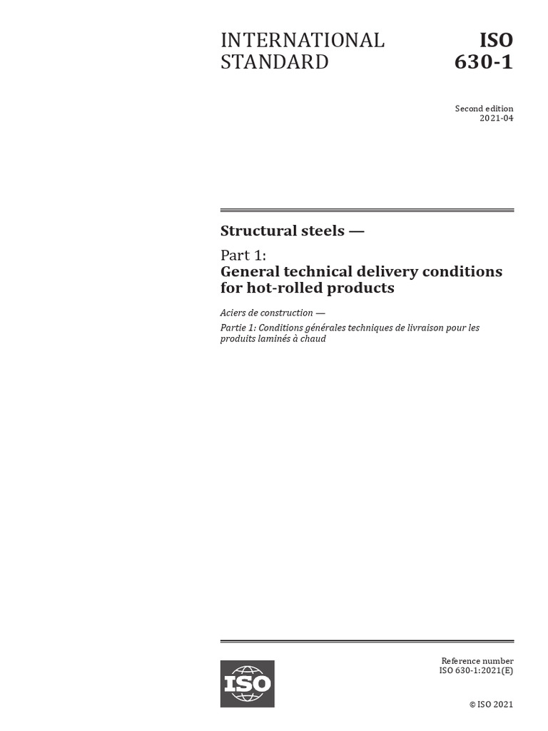 ISO 630-1:2021 Delivery Conditions | PDF | Structural Steel | Steel
