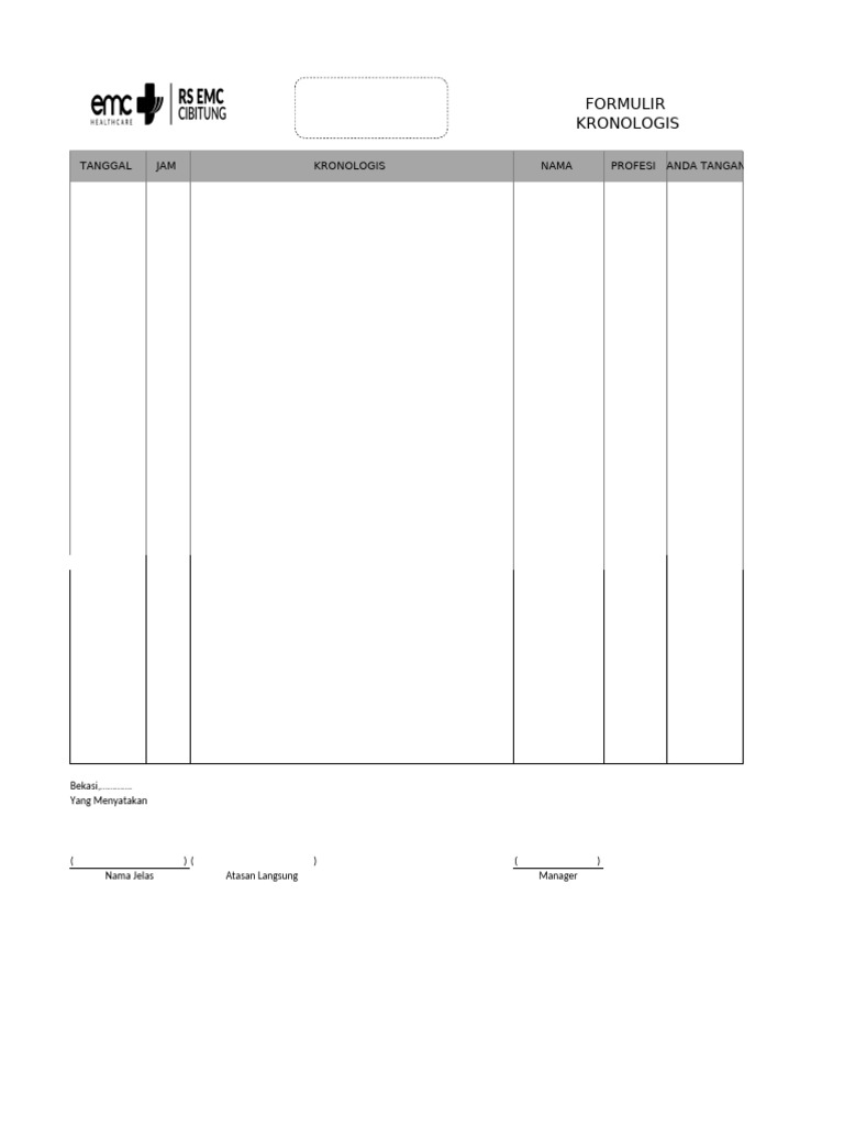 Form Kronologis VK | PDF