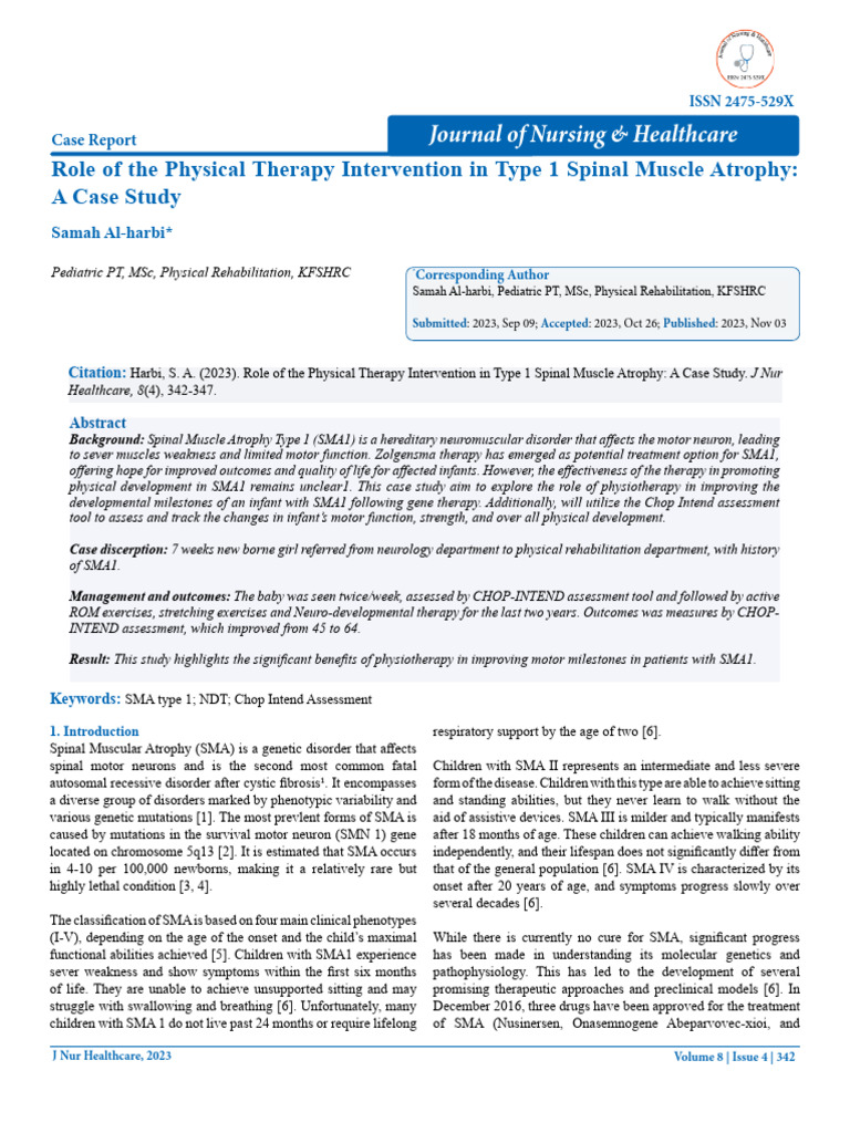 SMA Case Journal Full Text Group 2 | PDF | Musculoskeletal System ...