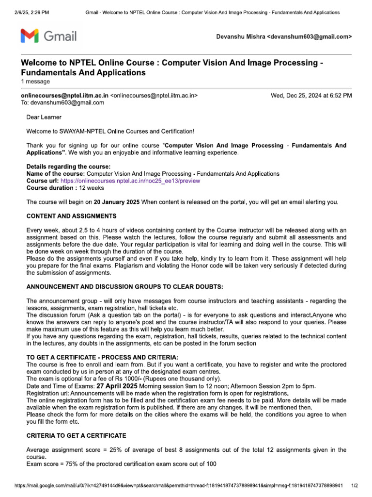Computer Vision and Image Processing | PDF