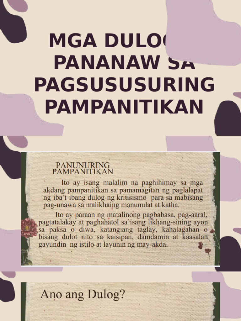 Dulog Sa Pagsusuri | PDF