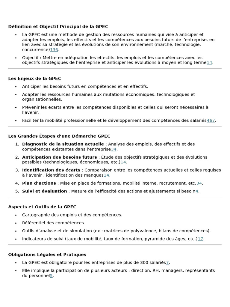 Définition et Objectifs de la GPEC | PDF | Gestion des ressources ...