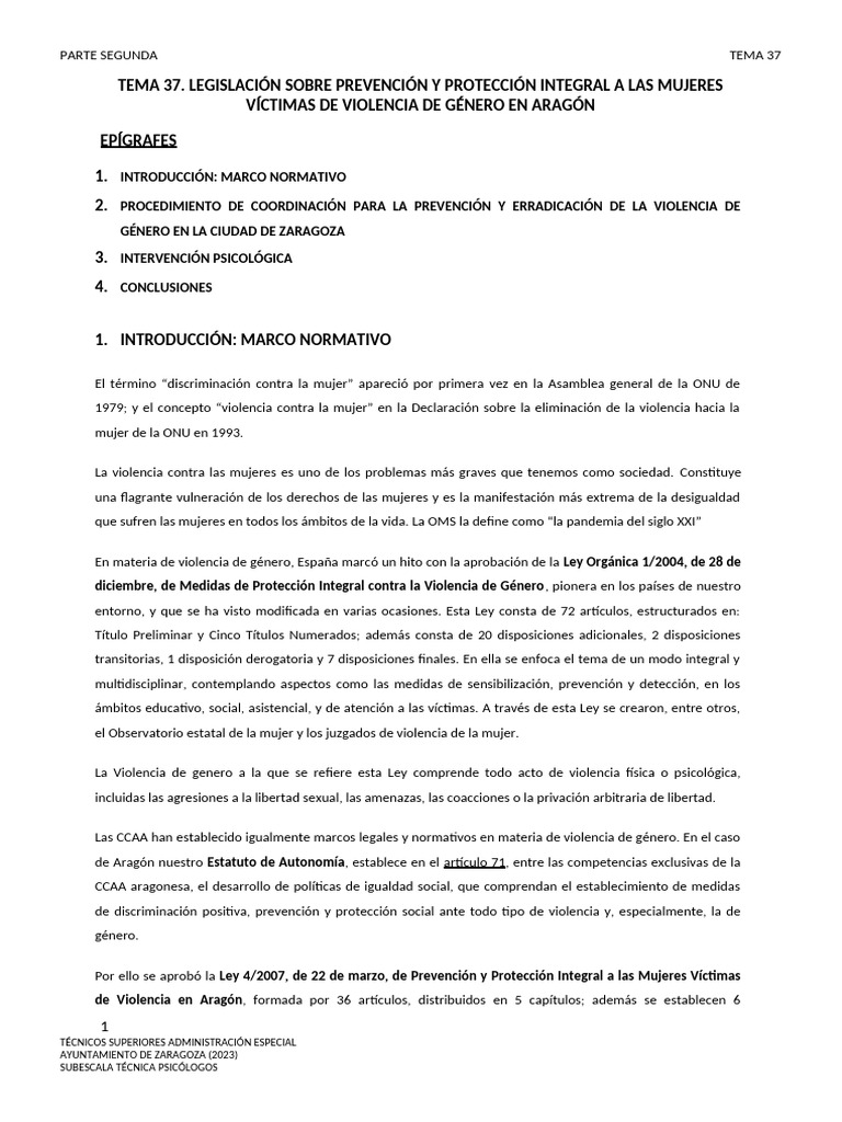Leyes de Protección a Mujeres en Aragón | PDF | La violencia contra las ...