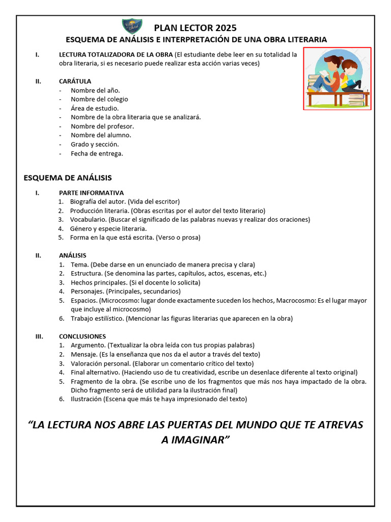 Esquema de Análisis Literario 2025 | PDF