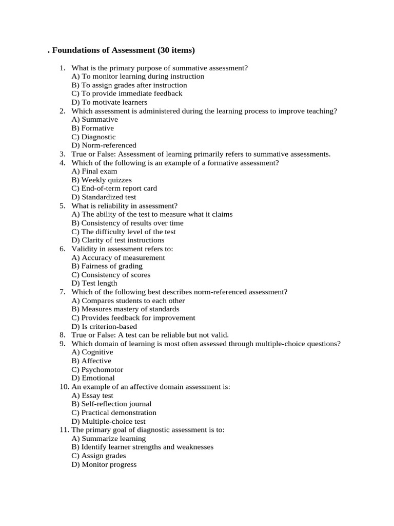 Foundations of Assessment Techniques | PDF | Educational Assessment ...