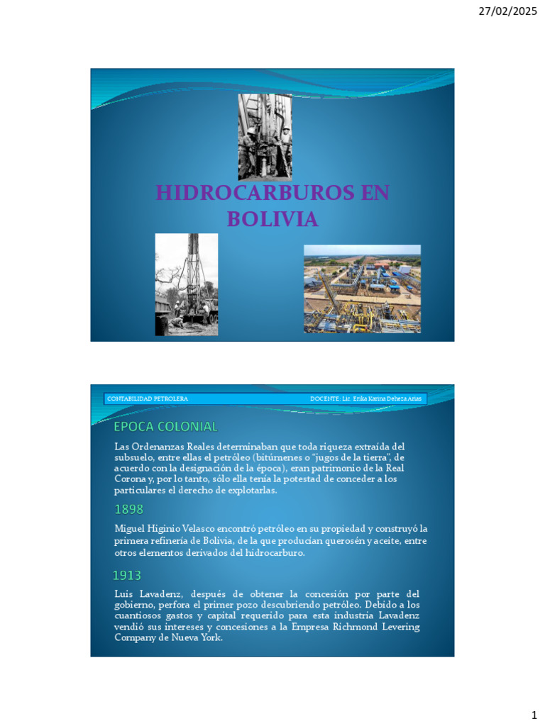 Historia de los Hidrocarburos en Bolivia | PDF | Petróleo
