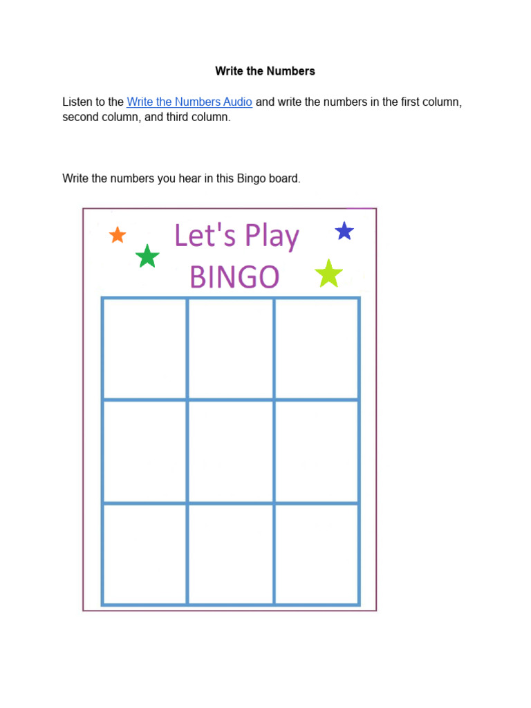 K-Write The Numbers | PDF
