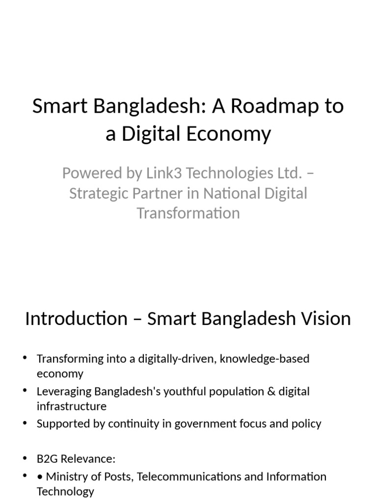Smart Bangladesh Digital Economy Roadmap | PDF | Internet Of Things ...