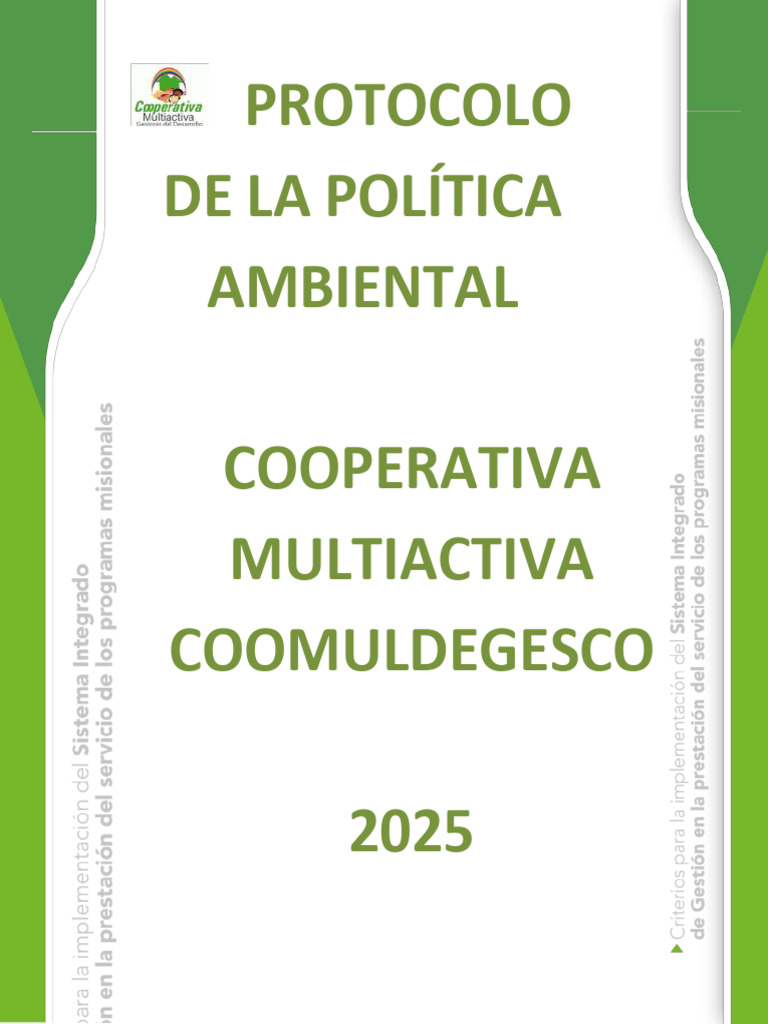 Protocolo de Política Ambiental 2025 | PDF | Residuos | Saneamiento