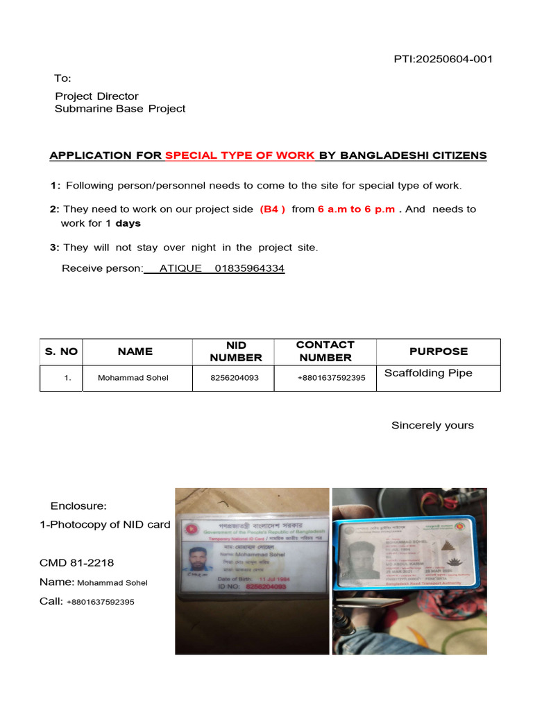 BNS Project: Special Work Application | PDF