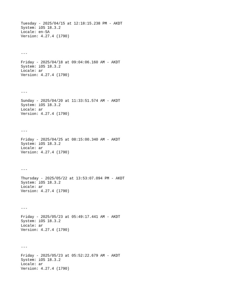 iOS 18.3.2 & 18.5 Locale Logs | PDF