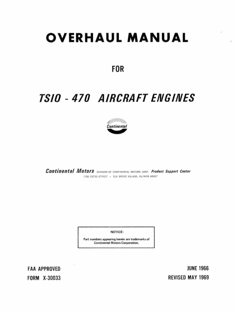 TSIO-470 Aircraft Engine Overhaul Manual | PDF | Gear | Turbocharger