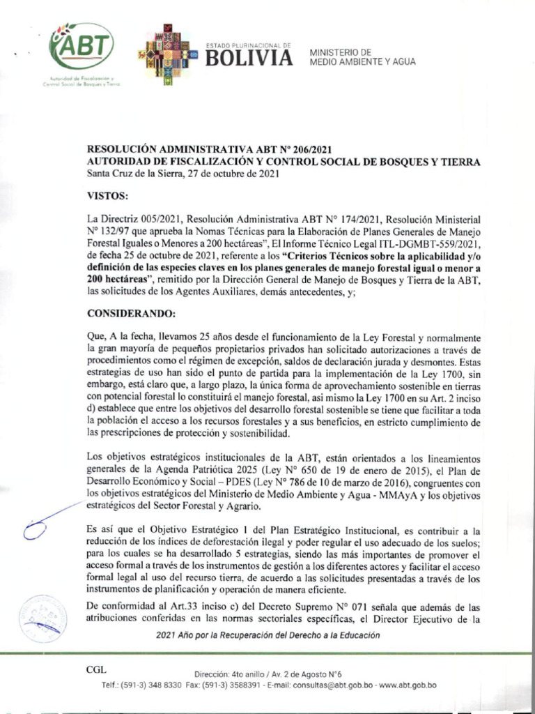 RA-ABT-206-2021 Especies Clave en PGMF Menores A 200 Ha | PDF | Los ...