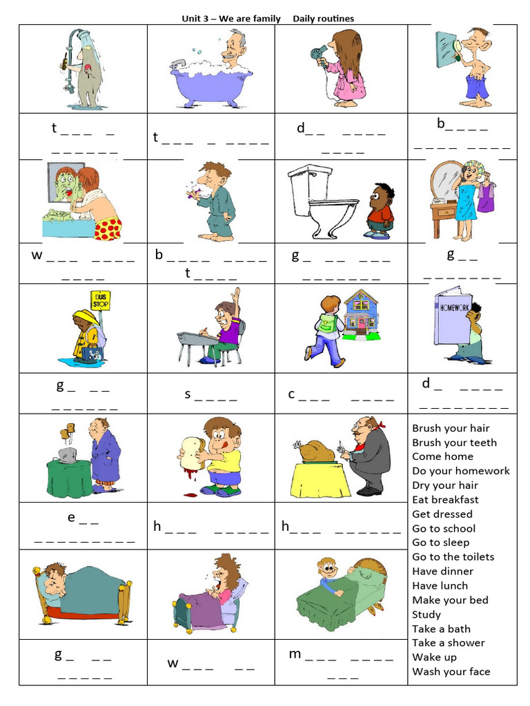 Daily Routines WS | PDF