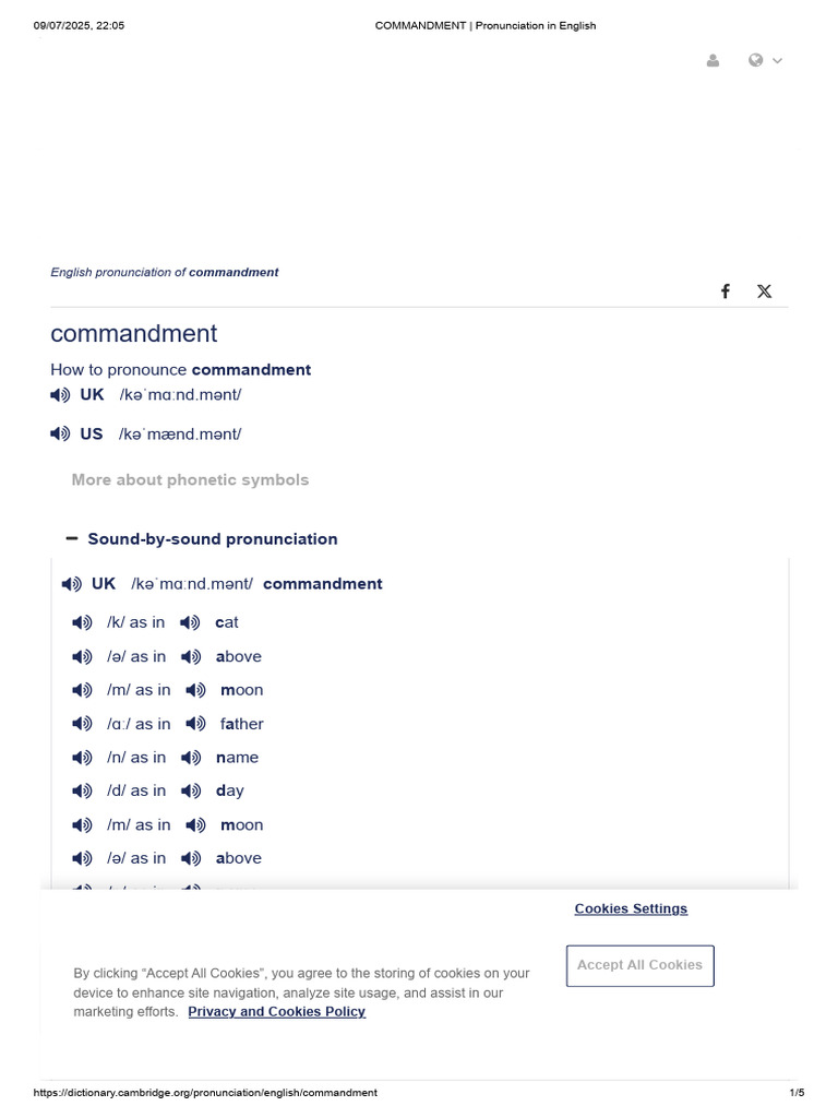 COMMANDMENT - Pronunciation in English | PDF | Http Cookie | Linguistics