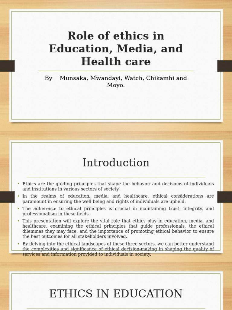 Ethics in Education, Media, and Healthcare | PDF | Autonomy | Informed ...