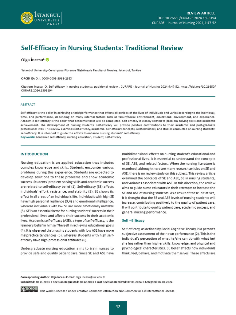 10 26650-Curare 2024 1398194-3569327 | PDF | Self Efficacy | Decision ...