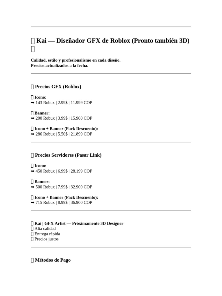 Precios GFX | PDF