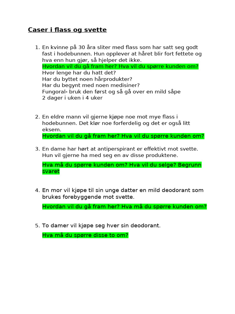 Caser I Flass Og Svette 2 | PDF