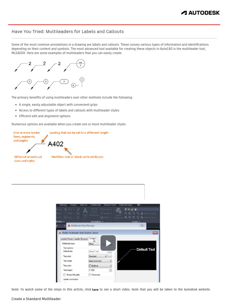 Creating and Modifying Multileaders | PDF | Auto Cad | Computing