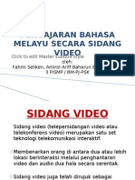 Pengajaran Bahasa Melayu Secara Sidang Video