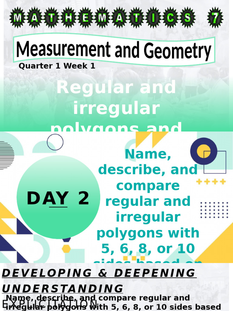 MATH 7 Q1 W1 - Lesson 1 Day 2 and 3 | PDF | Circle | Polygon