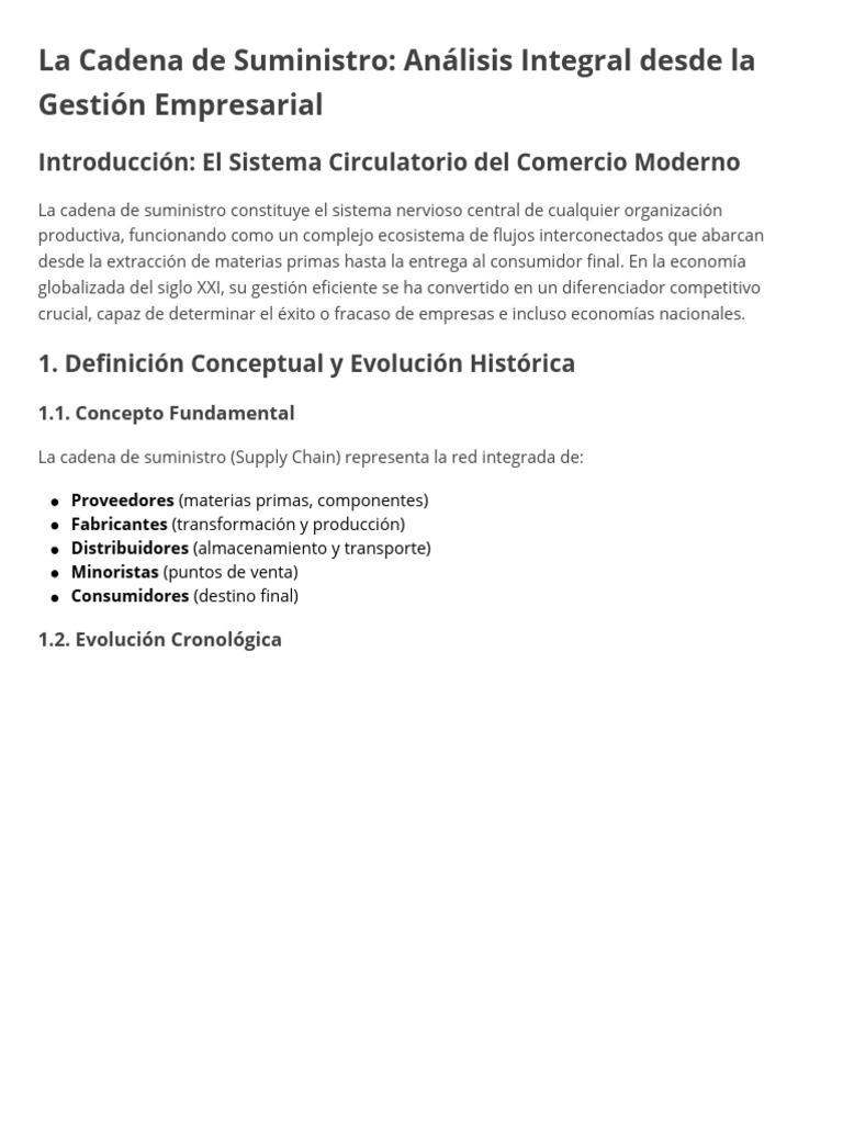 Análisis Integral de la Cadena de Suministro | PDF | Cadena de ...