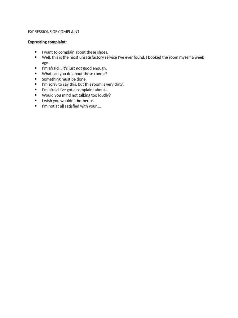 Expressions of Complaint | PDF