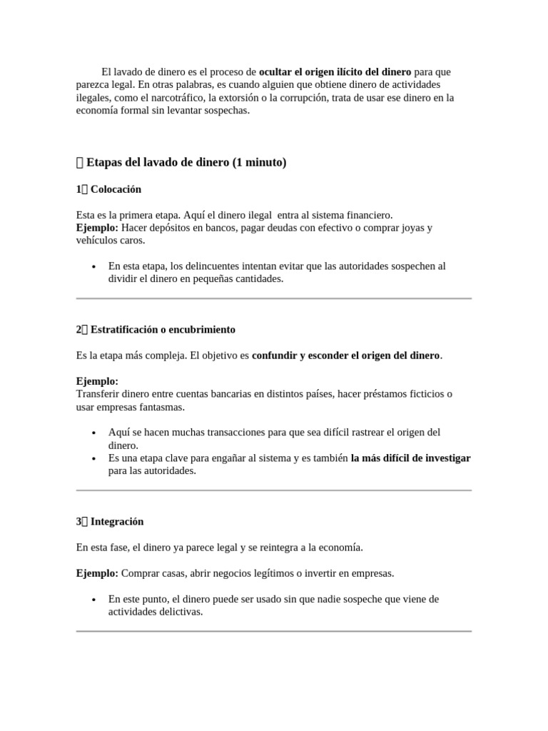 Objetivo del lavado de dinero en Guatemala | PDF
