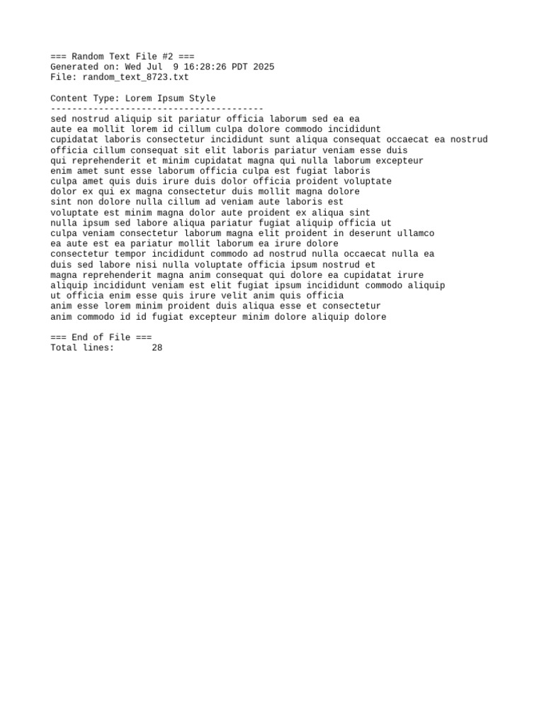 Random Text 8723 | PDF