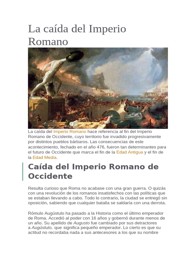 Causas de la caída del Imperio Romano | PDF | imperio Bizantino ...
