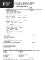 Class 4 Maths Sample Paper Set 2 | PDF | Decimal | Arithmetic