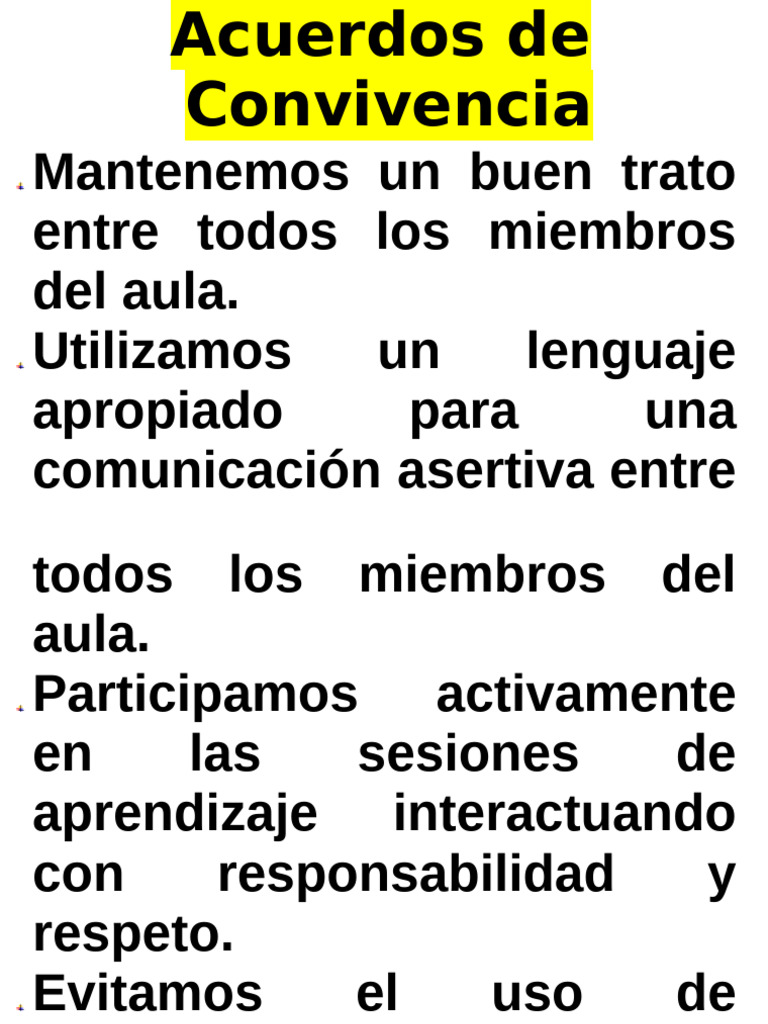 Acuerdos de Convivencia en el Aula | PDF